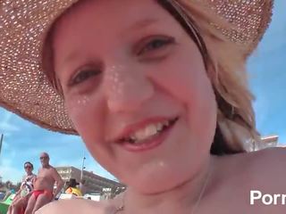 Blonde Horny Euro Teen Masturbates and Takes It Up The Ass Poolside